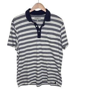 Jack Spade Blue White Striped Polo Shirt Men Size XL